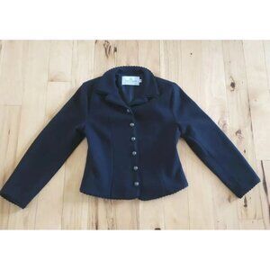 Vintage Wool Blazer Jacket by Suttles & Seawinds Black Size Small